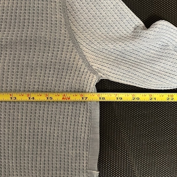 The Y2K Gothic Grunge Waffle Knit Henley Tier Whimsigoth Stretchy faded blue S - Picture 8 of 10